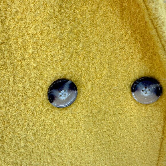 Talbots Mustard Yellow Wool Coat Size 16 - Double Breasted Blazer Coat - Picture 4 of 12